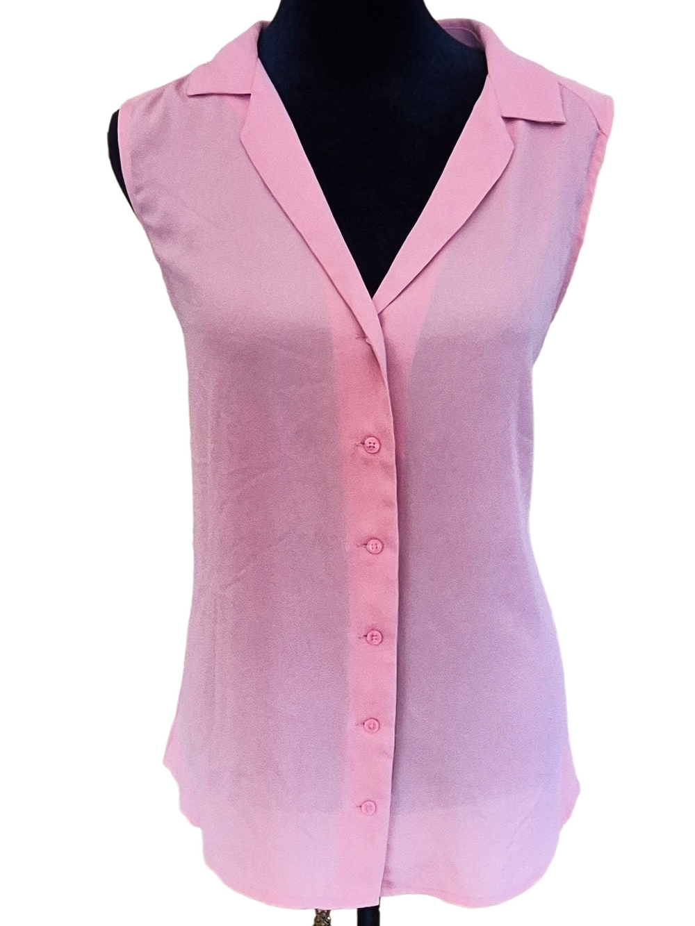 Express Pink Sleeveless Portofino Button Front Blouse Size Medium